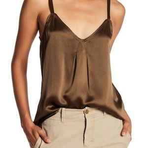Vince Olive Pleated Silk Camisole - Never Worn!